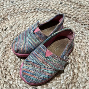 Tiny Toms Classic Alpargatas Multicolor Rainbow 6 Baby Girls Slip On Shoes